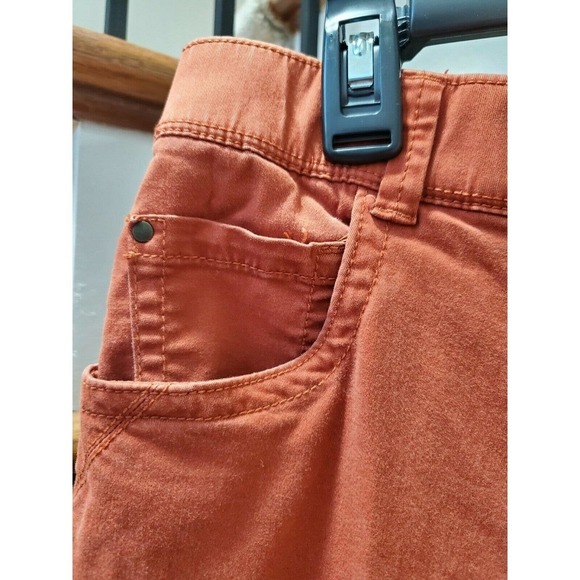 Kim Rogers Women's Orange Cotton Mid Rise Pull on Straight Legs Pant Size 12 - Picture 4 of 9